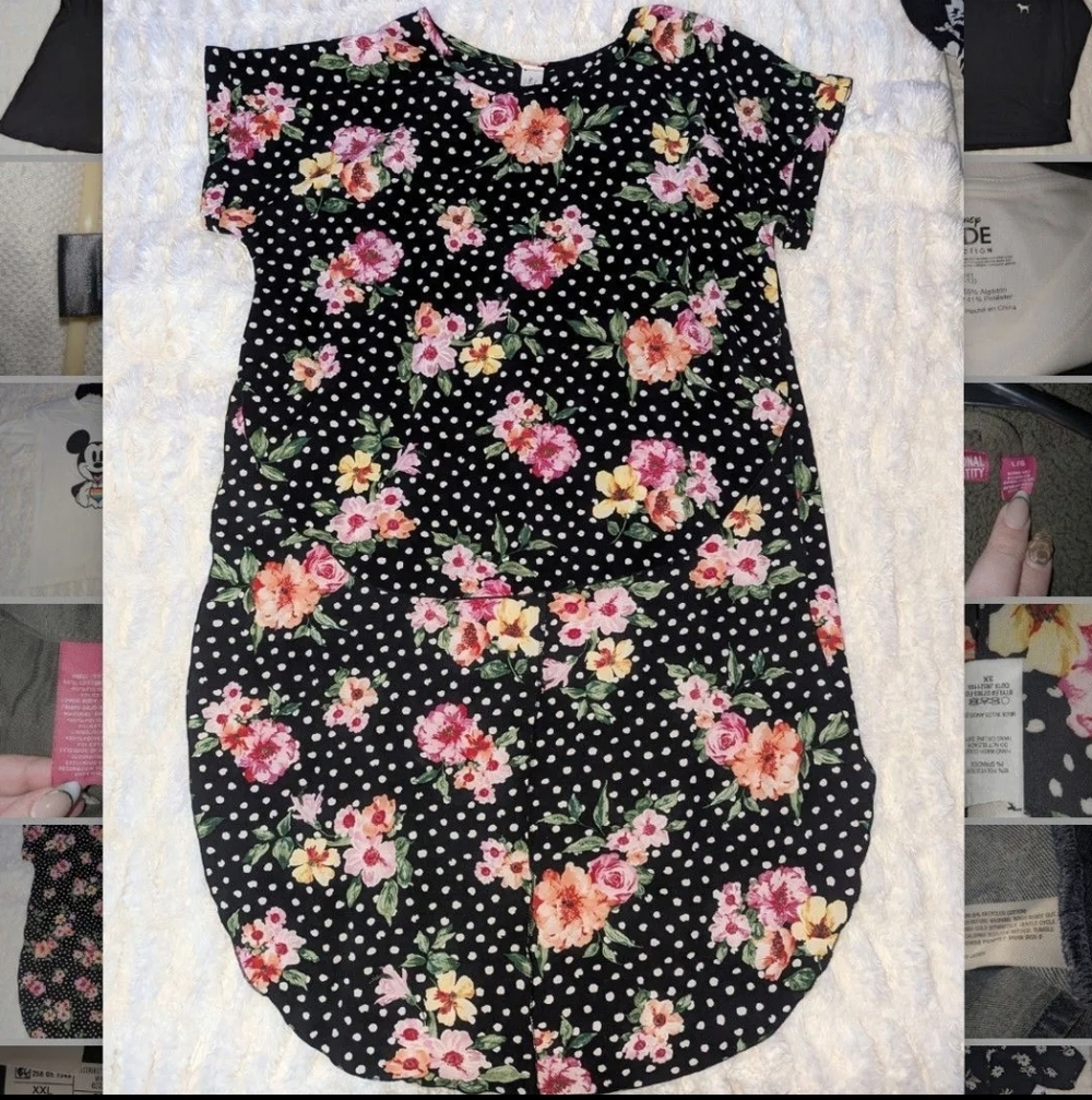 Now N Forever High-Low Floral Polka Dot Top – Size 3X